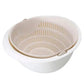 Rotatable double drain basket.