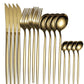 stainless steel gold cutlery set 