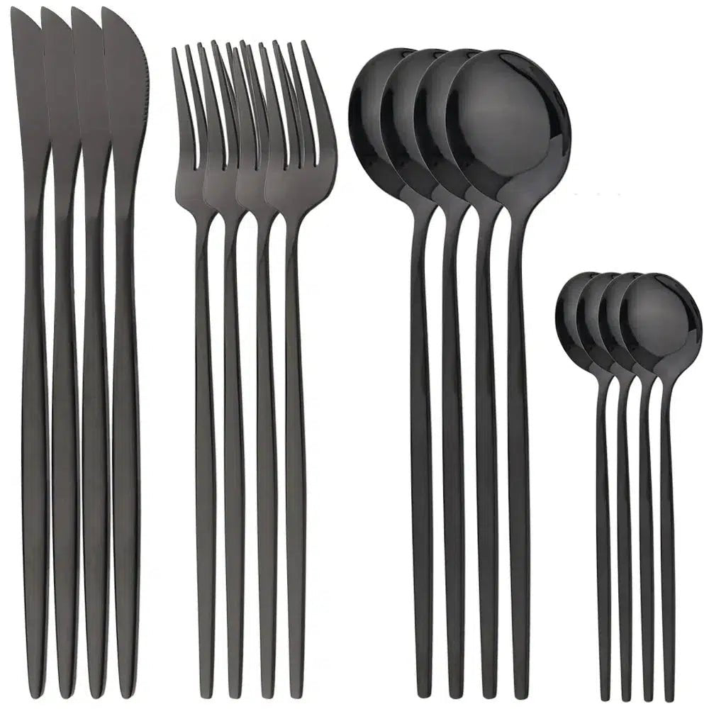 Black cutlery set