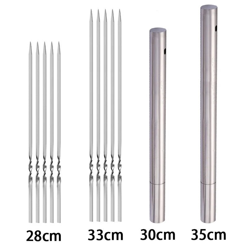 10/15Pcs Stainless Steel Barbecue Skewer Set