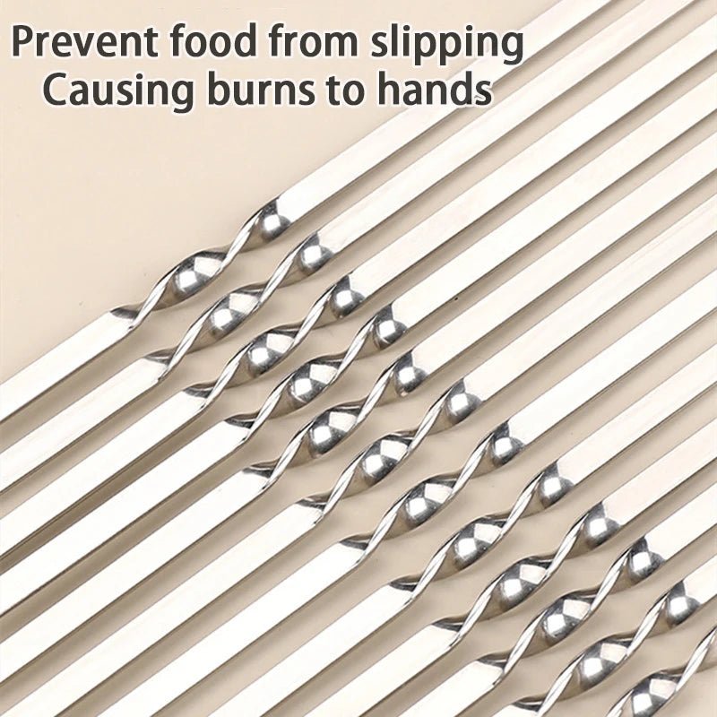 10/15Pcs Stainless Steel Barbecue Skewer Set