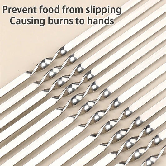 10/15Pcs Stainless Steel Barbecue Skewer Set