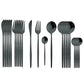 Stainless steel black dinnerware cutlery set