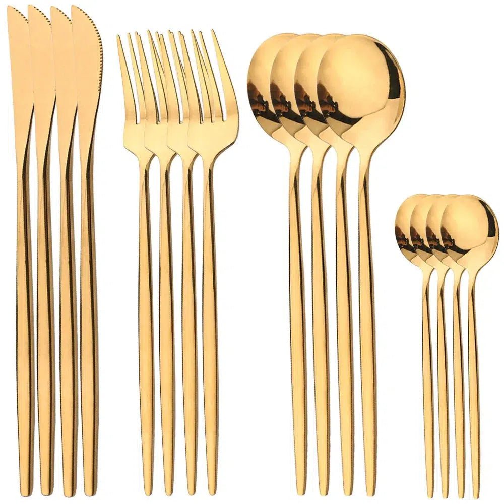 Gold cutlery set