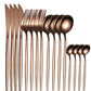rose gold cutlery set stainless steel